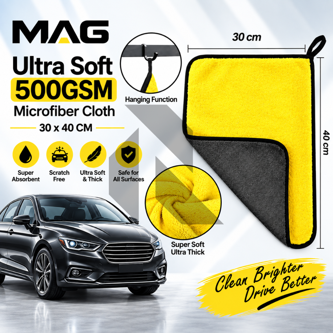MAG Ultra Soft 500GSM Microfiber Cleaning Cloth 30x40CM – Thick Scratch-Free Towel Main image