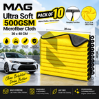 MAG Ultra Soft 500GSM Microfiber Cleaning Cloth 30x40CM – Thick Scratch-Free Towel