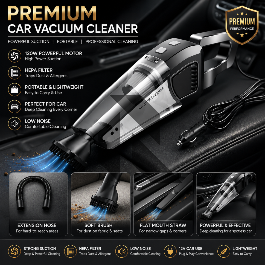 Handheld Vacuum Cleaner – 120W Powerful Car Vacuum Cleaner Secondary image
