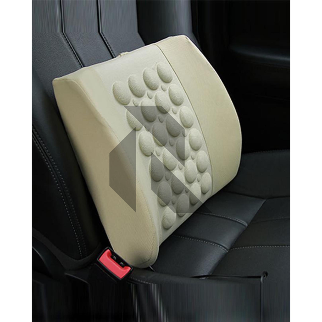 Universal Lumbar Support Massage Cushion 12V – Car Backrest Pillow for Back Posture Support & Driving Comfort