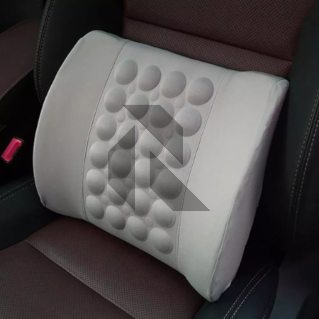 Universal Lumbar Support Massage Cushion 12V – Car Backrest Pillow for Back Posture Support & Driving Comfort