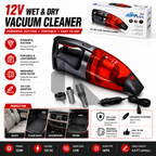 12V DC Wet & Dry Portable Car Vacuum Cleaner – High Power Handheld Auto Vacuum with Accessories