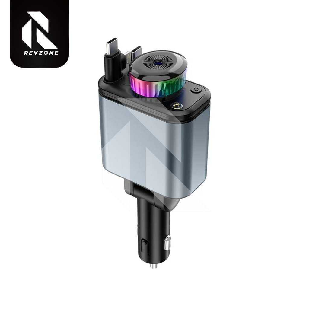 180W Car Charger with Starlight Ambient Light, Aromatherapy & Retractable Cables – LC-049