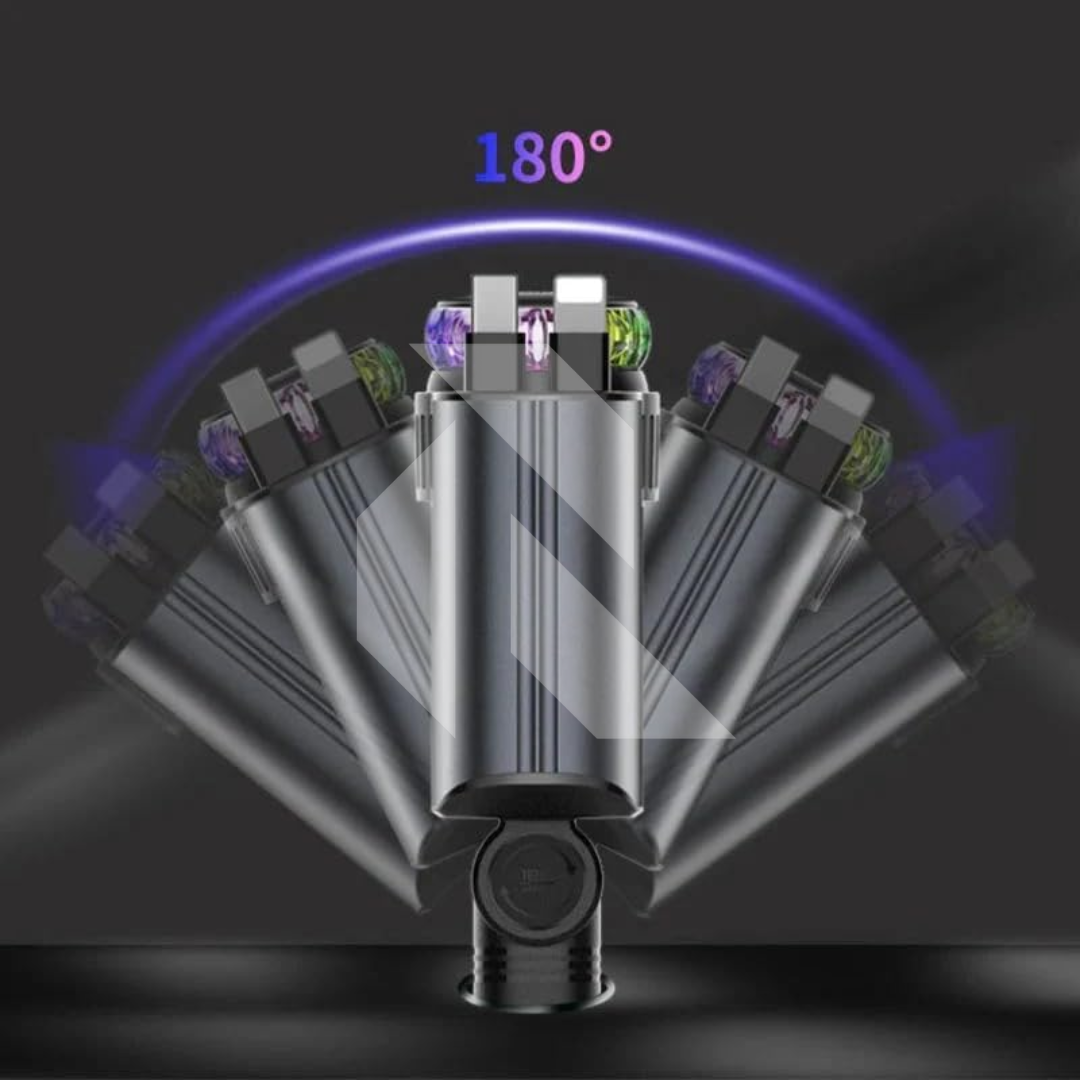 180W Car Charger with Starlight Ambient Light, Aromatherapy & Retractable Cables – LC-049