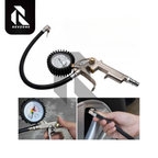 220 PSI Analog Tire Pressure Gauge with Air Inflator Gun – Air Compressor Tire Inflating Tool