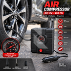 12V 260PSI Portable Air Compressor – Heavy Duty Tyre Inflator Pump for Cars, Bikes, Bicycles & Balls