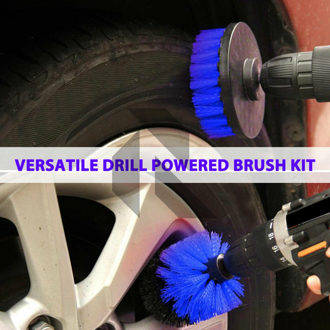 3-Piece Drill Brush Set – Power Scrubber for Car Detailing, Wheels, Tires, Seats & Interior