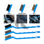 3 Pcs Mini Wire Brush Set – Brass, Nylon & Stainless Steel Detailing Brushes