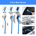 3 Pcs Mini Wire Brush Set – Brass, Nylon & Stainless Steel Detailing Brushes