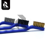 3 Pcs Mini Wire Brush Set – Brass, Nylon & Stainless Steel Detailing Brushes