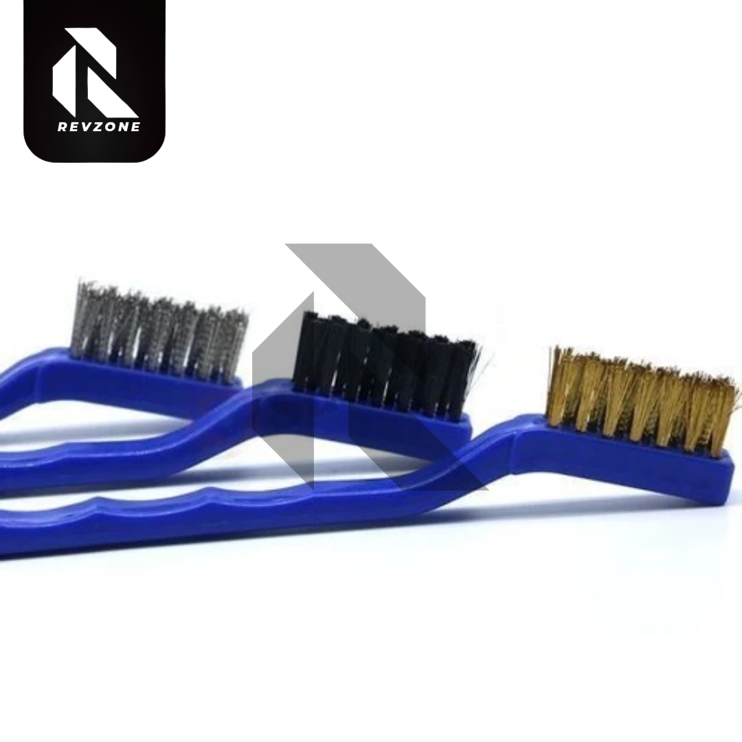 3 Pcs Mini Wire Brush Set – Brass, Nylon & Stainless Steel Detailing Brushes
