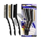 3-Piece Large Wire Brush Set – PP, Brass & Steel for Rust, Upholstery & Heavy-Duty Cleaning