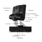 3 Channel Dash Cam 1080P Full HD – Front + Inside + Rear Recording Car Camera with Night Vision & G-Sensor