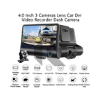 3 Channel Dash Cam 1080P Full HD – Front + Inside + Rear Recording Car Camera with Night Vision & G-Sensor
