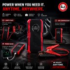 Portable 4-in-1 Car Jump Starter with Air Compressor, Power Bank & LED Emergency Light