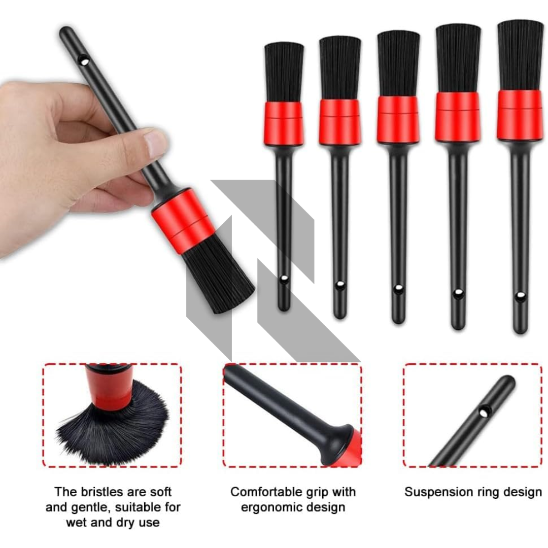 5pcs Car Detailing Brush Set – Interior & Exterior Cleaning Brushes for Car Detailing