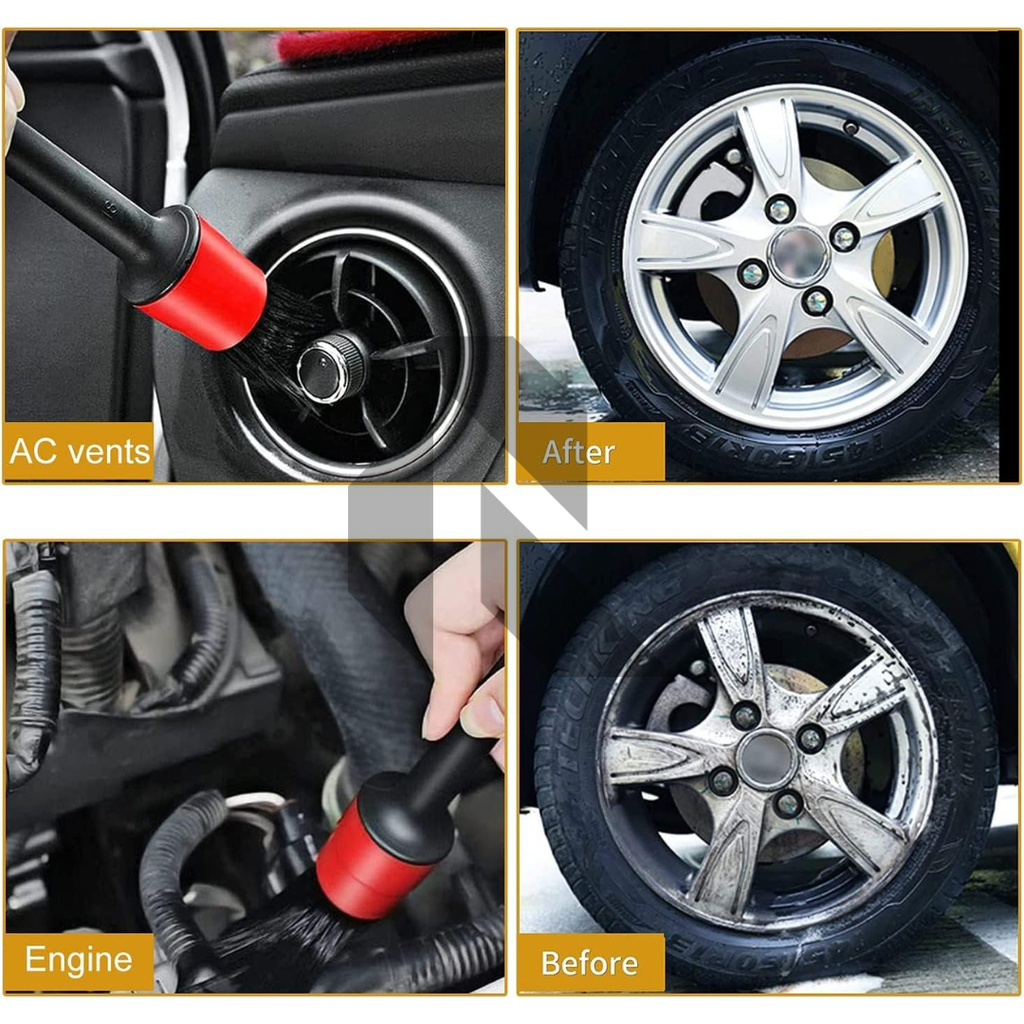 5pcs Car Detailing Brush Set – Interior & Exterior Cleaning Brushes for Car Detailing