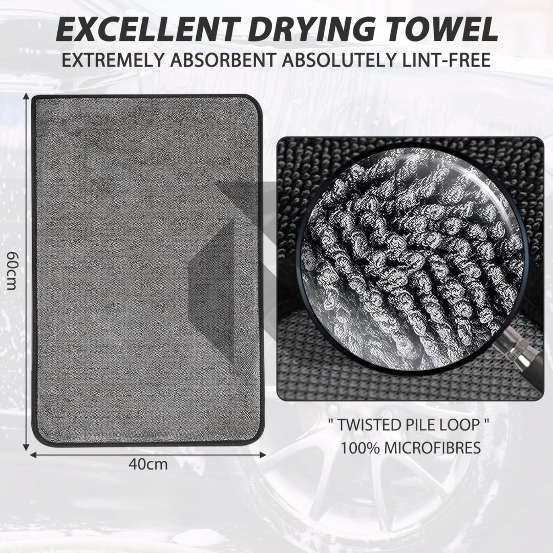Single Twisted Loop Microfiber Drying Towel 600GSM