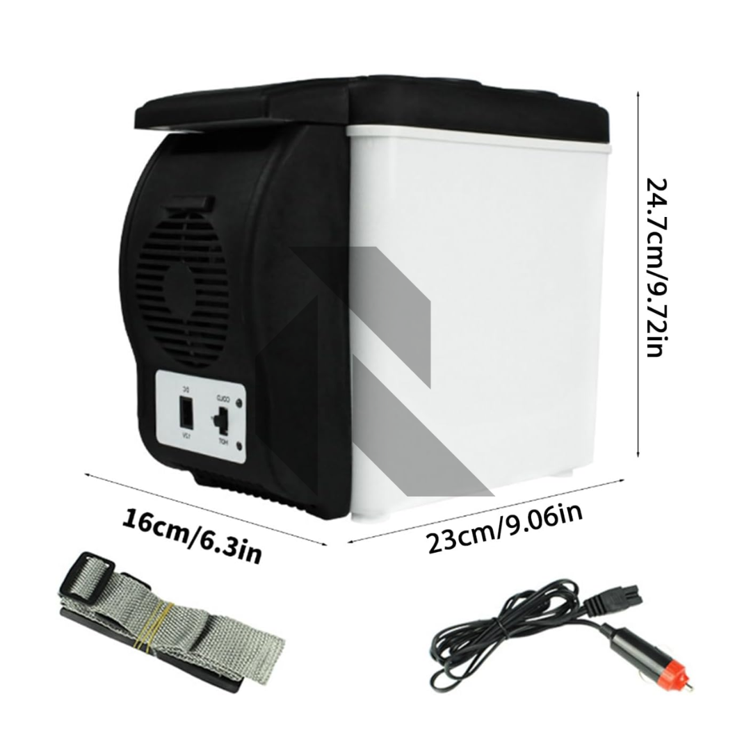 12V Car Refrigerator 6L – Portable Mini Fridge Cooler & Warmer for Travel, Camping & Cars