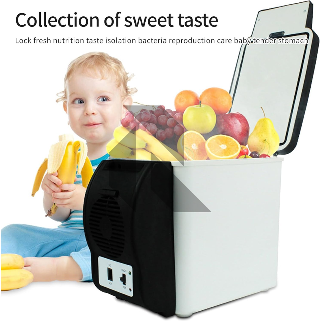 12V Car Refrigerator 6L – Portable Mini Fridge Cooler & Warmer for Travel, Camping & Cars
