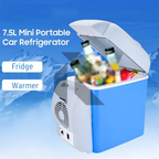 7.5L Portable Car Refrigerator 12V Mini Car Fridge & Warmer | Dual Cooling & Heating Travel Cooler Box for Road Trips, Camping & Fishing
