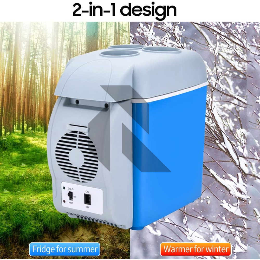 7.5L Portable Car Refrigerator 12V Mini Car Fridge & Warmer | Dual Cooling & Heating Travel Cooler Box for Road Trips, Camping & Fishing