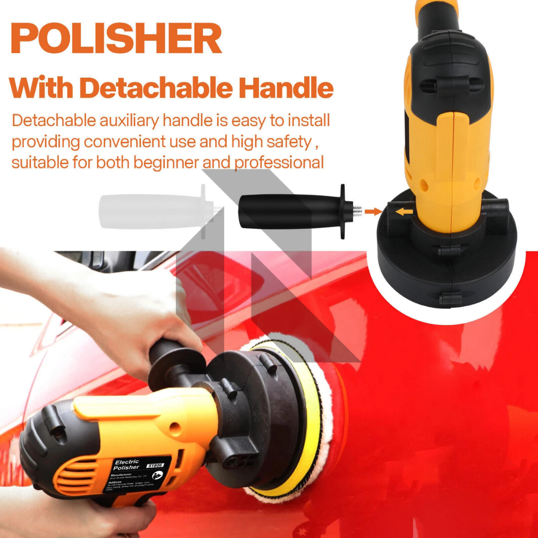220V Professional 125MM Electric Car Polisher Machine – 700W Variable Speed Car Orbit Waxer