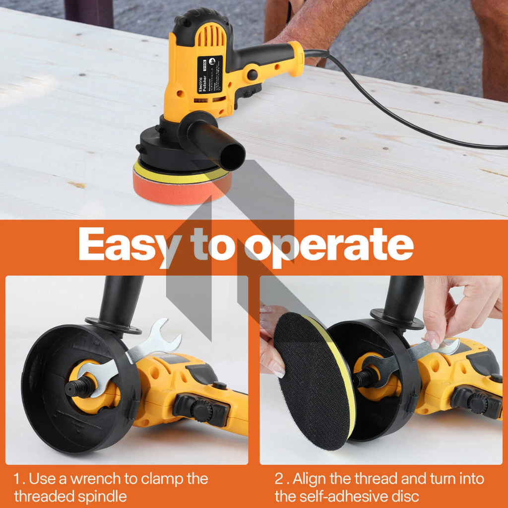 220V Professional 125MM Electric Car Polisher Machine – 700W Variable Speed Car Orbit Waxer