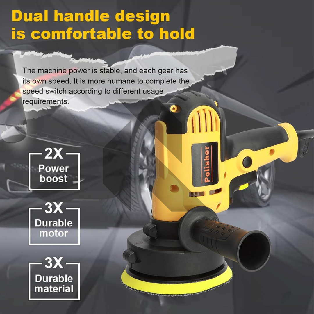 220V Professional 125MM Electric Car Polisher Machine – 700W Variable Speed Car Orbit Waxer
