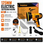 220V Professional 125MM Electric Car Polisher Machine – 700W Variable Speed Car Orbit Waxer