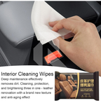 Leather Care & Polishing Wipes – 80 Cleaning Wipes for Car Leather Seats, Dashboard & Interior Care