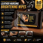 Leather Care & Polishing Wipes – 80 Cleaning Wipes for Car Leather Seats, Dashboard & Interior Care
