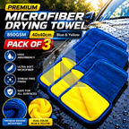 Premium Microfiber Drying Towel 850GSM 40x40CM Blue & Yellow