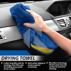 Premium Microfiber Drying Towel 850GSM 40x40CM Blue & Yellow