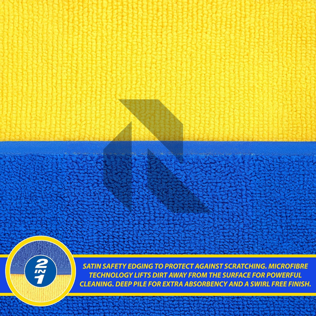 Premium Microfiber Drying Towel 850GSM 40x40CM Blue & Yellow
