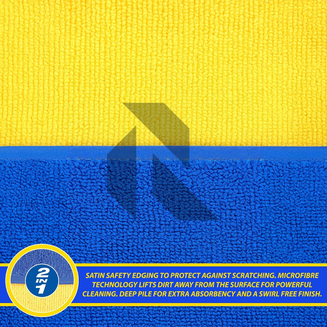 Premium Microfiber Drying Towel 850GSM 40x40CM Blue & Yellow