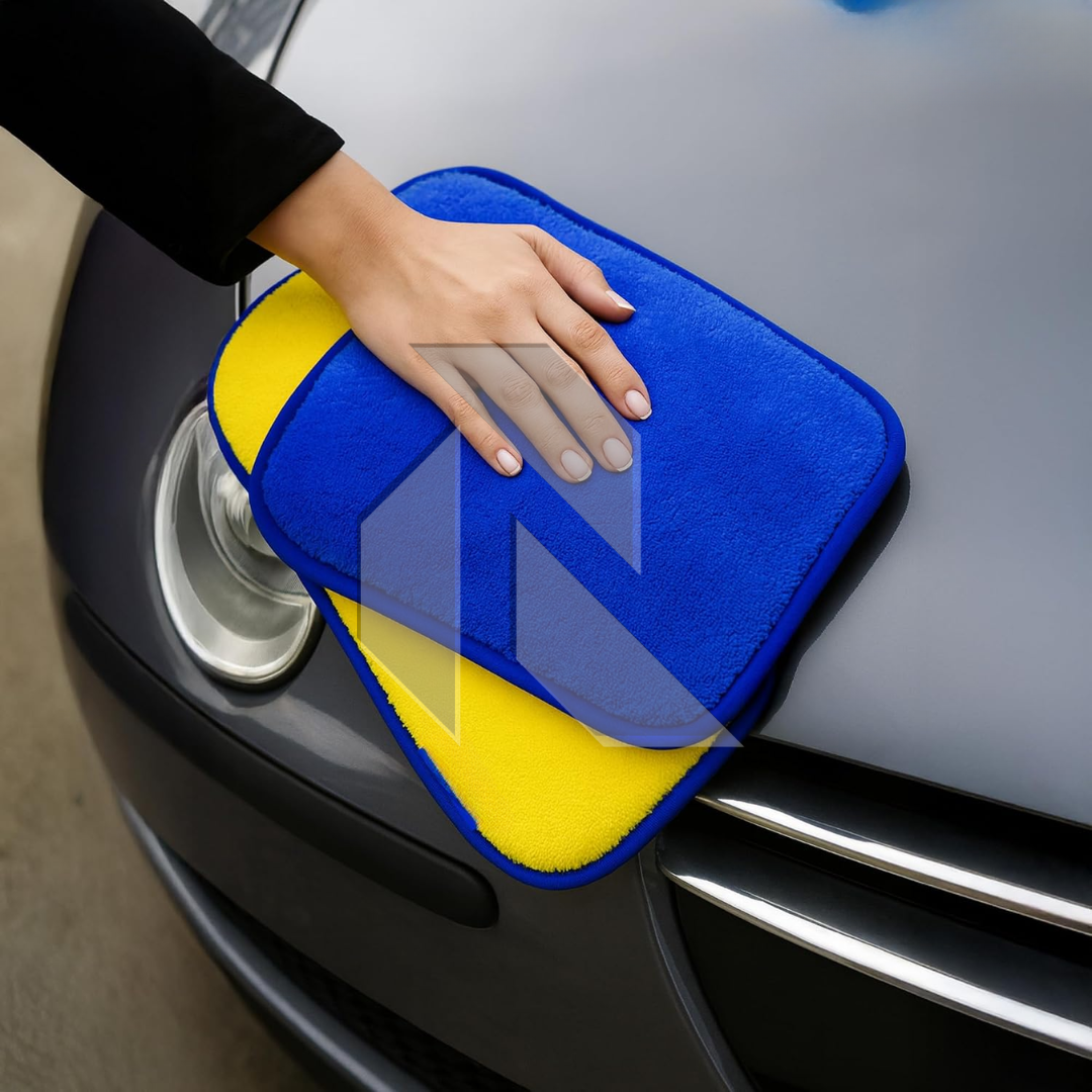 Premium Microfiber Drying Towel 850GSM 40x40CM Blue & Yellow