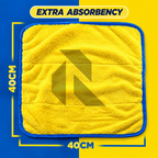 Premium Microfiber Drying Towel 850GSM 40x40CM Blue & Yellow