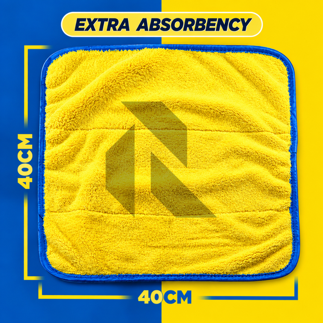 Premium Microfiber Drying Towel 850GSM 40x40CM Blue & Yellow