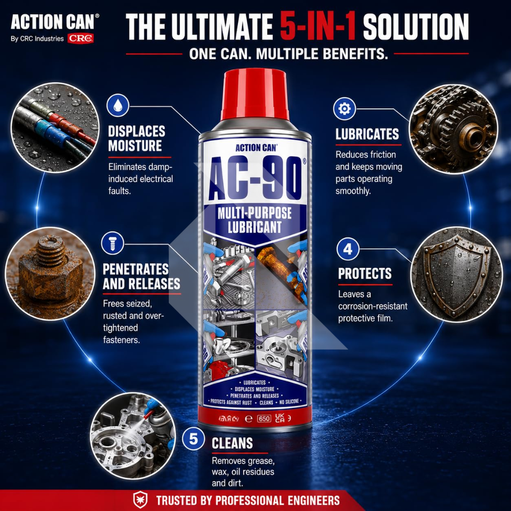 Action Can AC-90 Multi-Purpose Lubricant 425ml – Rust Remover, Penetrating Oil & Parts Cleaner