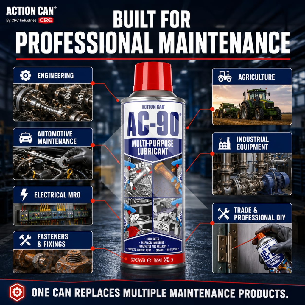 Action Can AC-90 Multi-Purpose Lubricant 425ml – Rust Remover, Penetrating Oil & Parts Cleaner