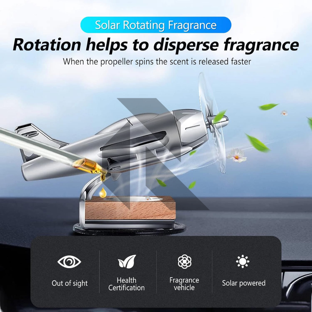 Car Air Freshener Solar Aircraft Mini Car Perfume – Portable Dashboard Fragrance Decor