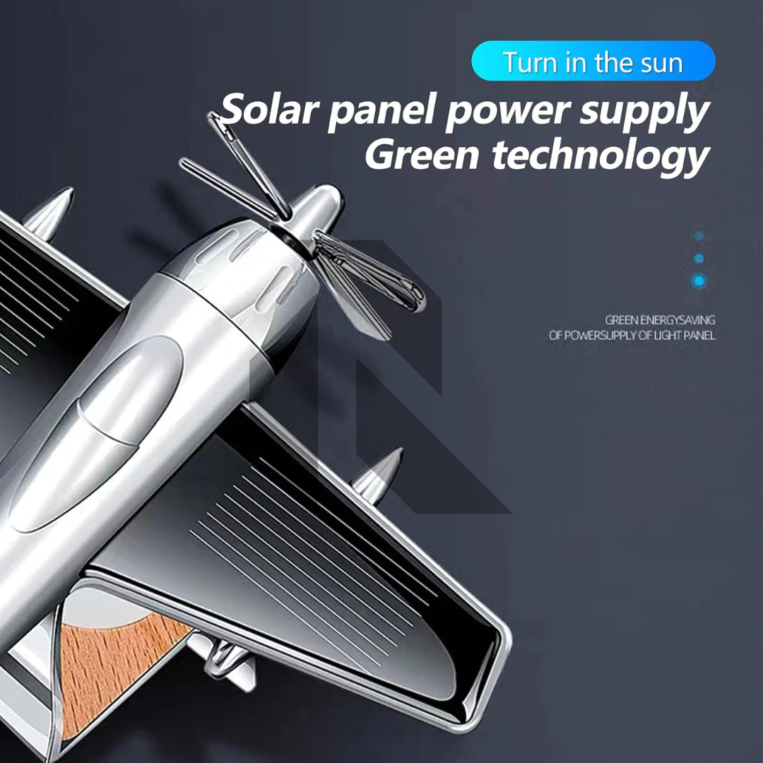 Car Air Freshener Solar Aircraft Mini Car Perfume – Portable Dashboard Fragrance Decor