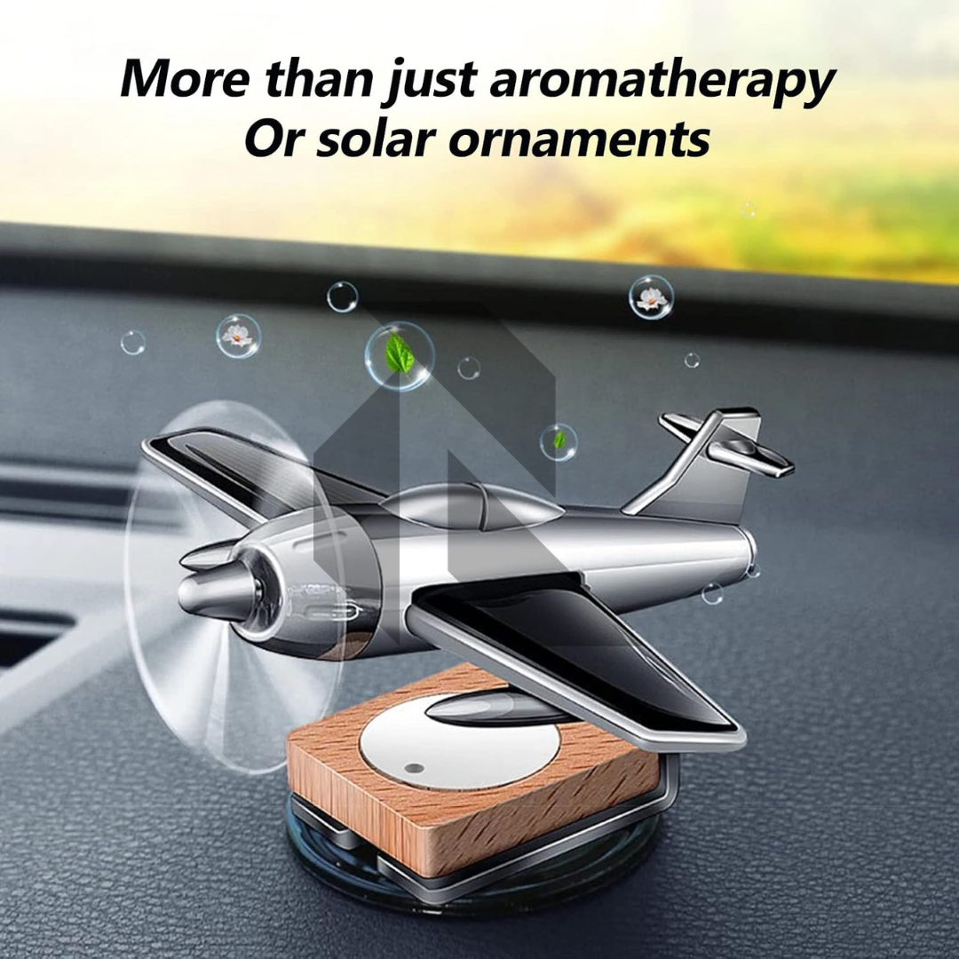 Car Air Freshener Solar Aircraft Mini Car Perfume – Portable Dashboard Fragrance Decor
