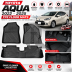 Toyota Aqua 2022-2025 TPE Floor Mats – Waterproof Custom Fit All-Weather Car Floor Mats