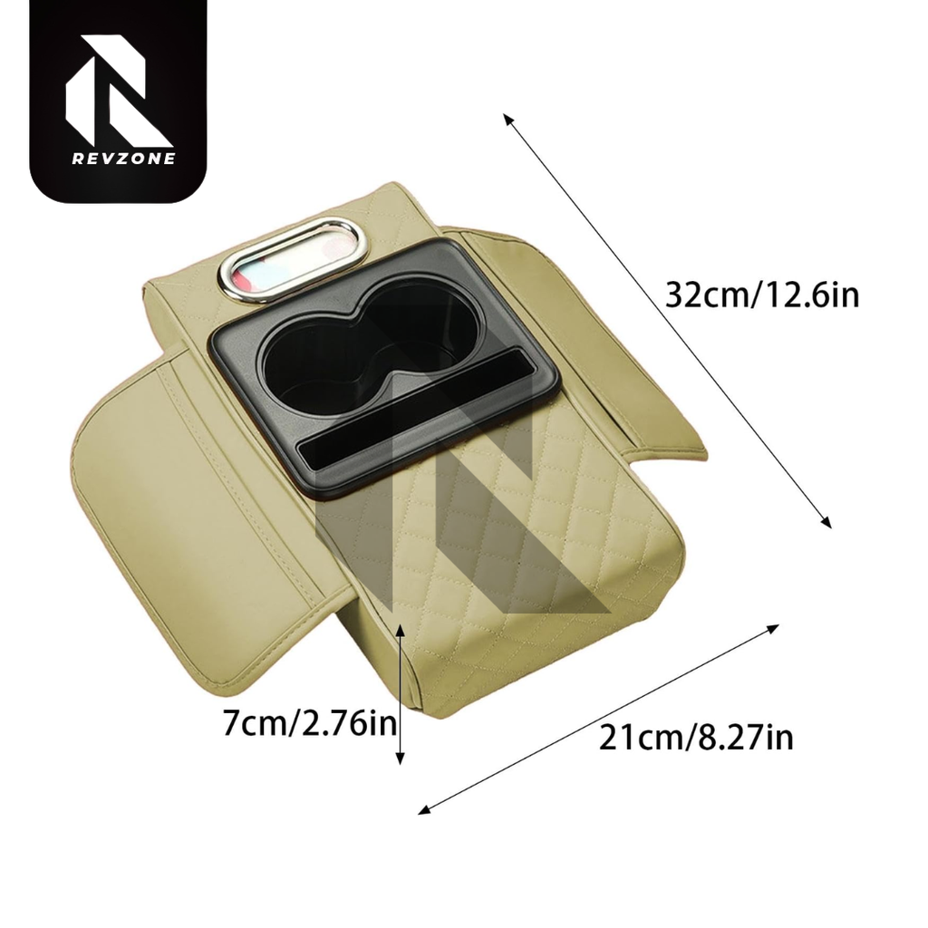 Multifunctional Car Armrest Cushion with Cup & Phone Holder – Center Console Protective Cover