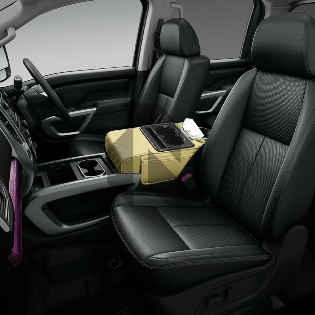 Multifunctional Car Armrest Cushion with Cup & Phone Holder – Center Console Protective Cover