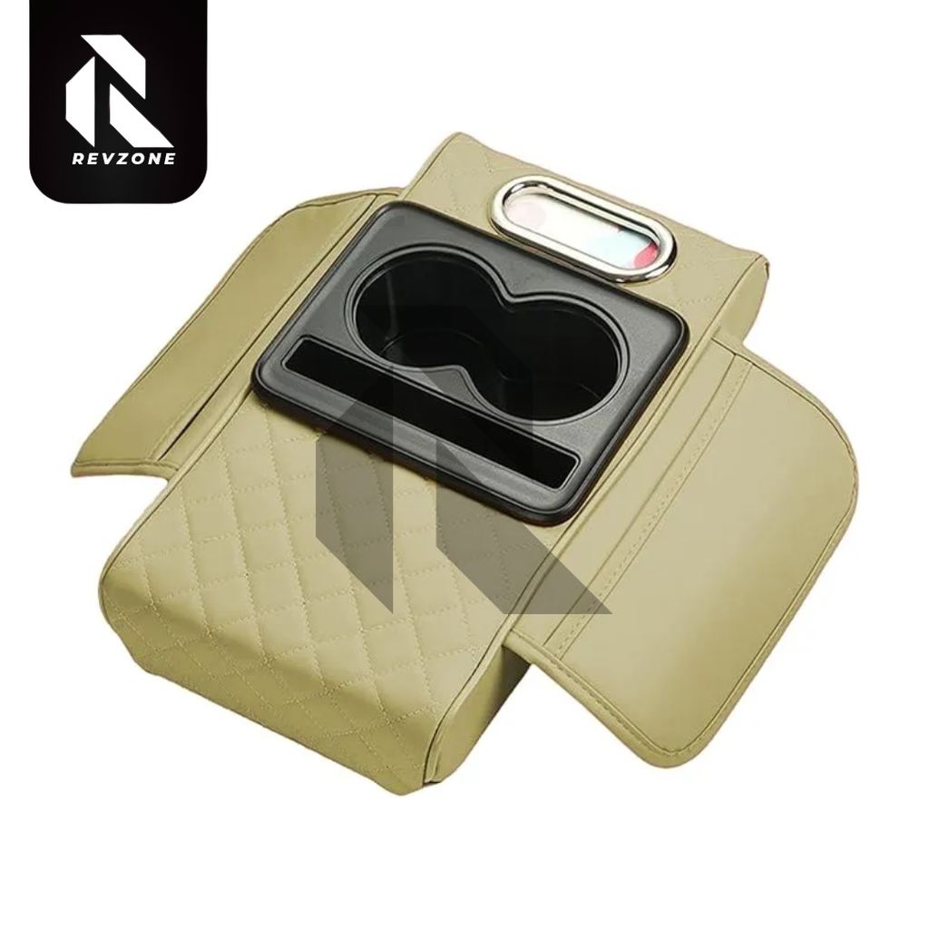 Multifunctional Car Armrest Cushion with Cup & Phone Holder – Center Console Protective Cover