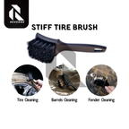 Stiff Bristles Tire Brush – Curved Design for Deep Wheel & Tire Cleaning