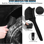 Stiff Bristles Tire Brush – Curved Design for Deep Wheel & Tire Cleaning